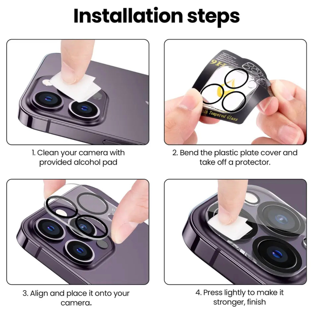 PJun Branded Premium 9H Clear Camera Lens Protector- 4pcs for Apple iPhone 15 Series 2023 PJun Branded Premium 9H Clear Camera Lens Protector- 4pcs for Apple iPhone 15 Series 2023